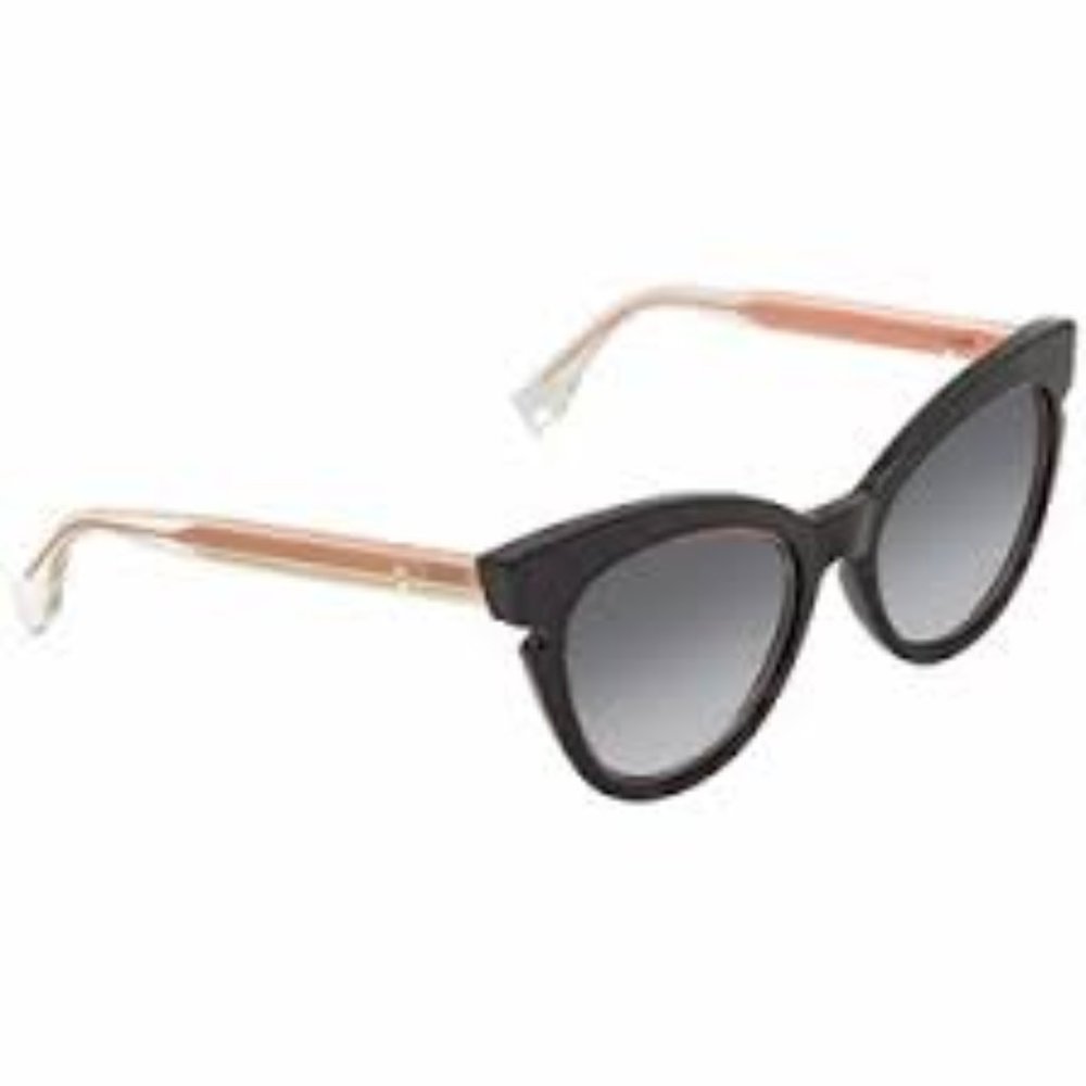 Fendi Retro Cat Eye Black, Pink and Mint Sunglasses with Grey Gradient Lens